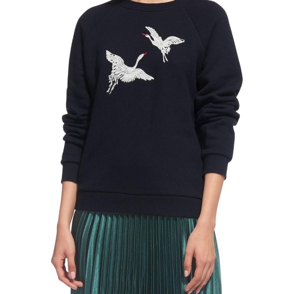 whistles heart embroidered sweatshirt
